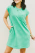 Textured Cap Sleeve T Shirt Dress